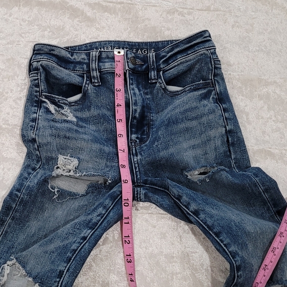 American Eagle Outfitters Short Super Stretch Distressed Skinny Jeans - Picture 7 of 8
